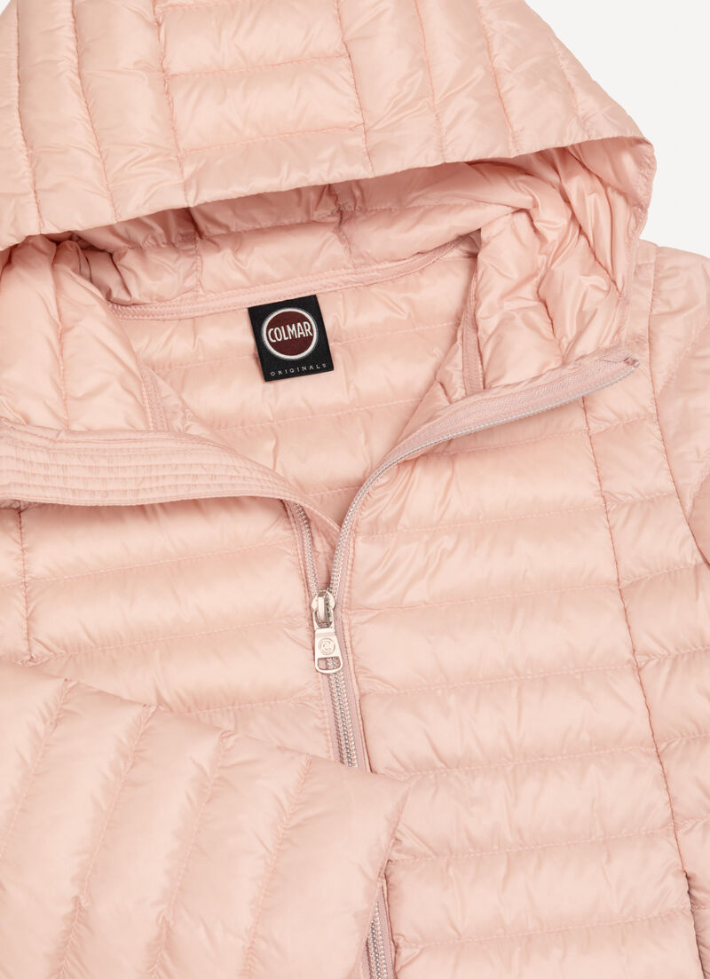 Long down jacket with hood