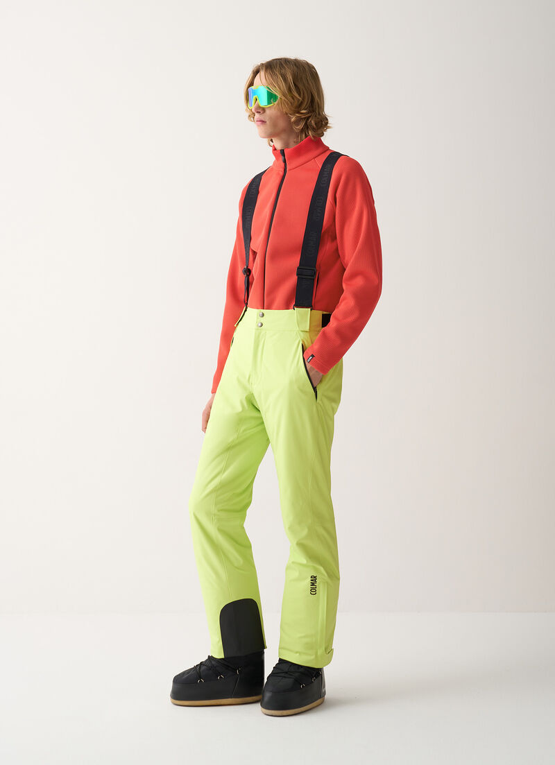 Padded 4Way fabric ski salopettes