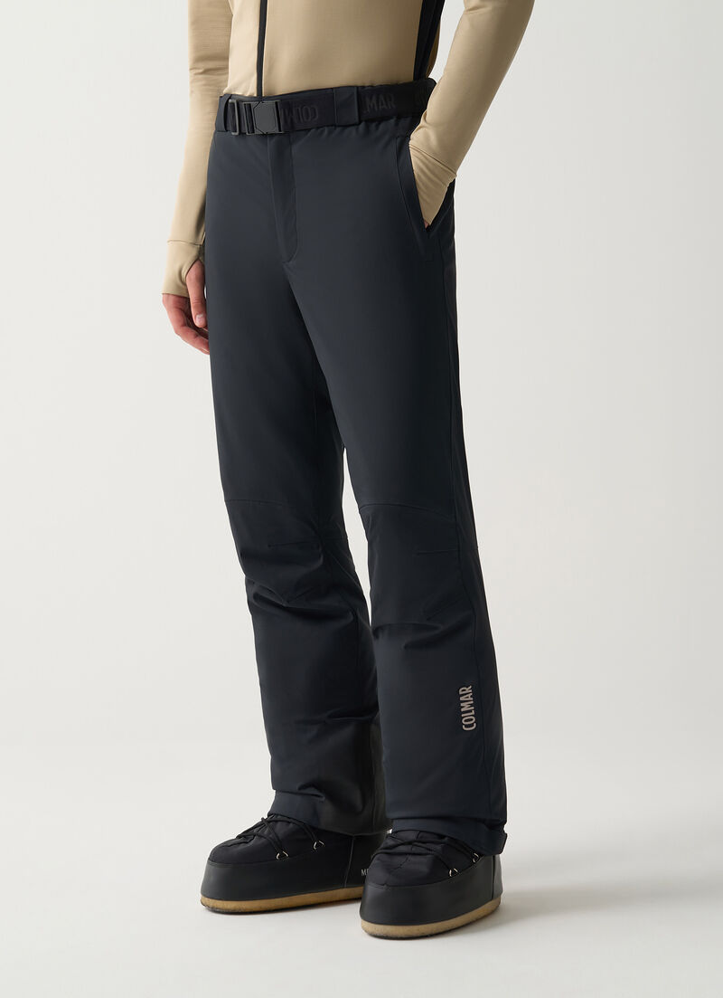 Padded ski pants with belt