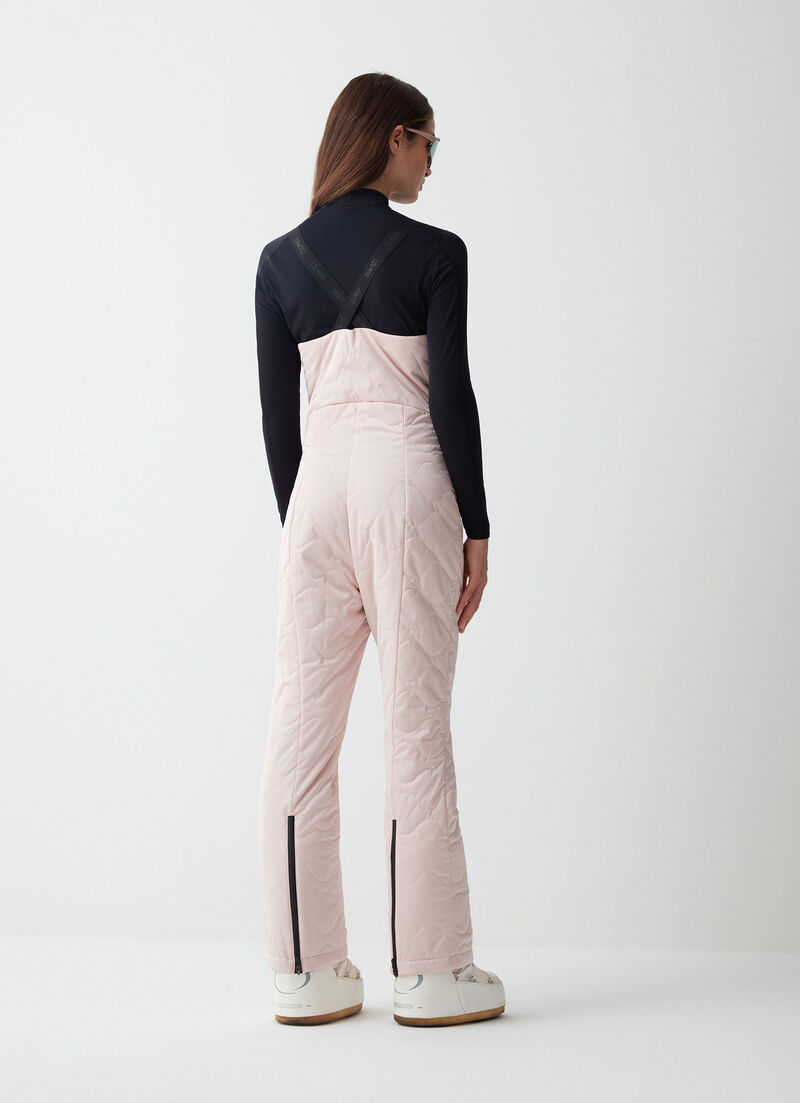 Padded satin salopettes