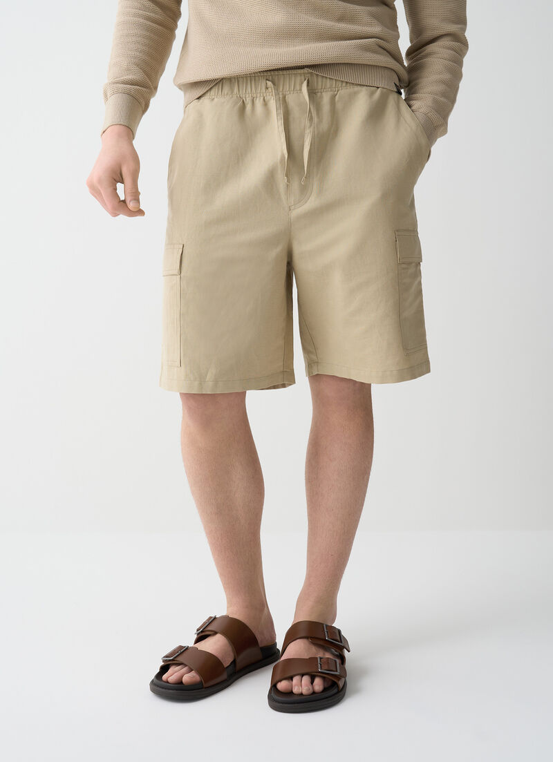 Linen safari shorts