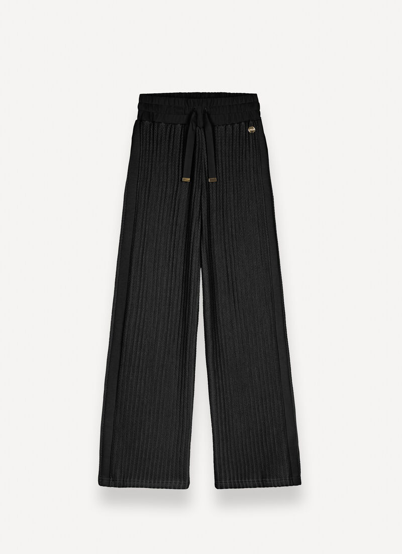 Cable-knit tracksuit bottoms