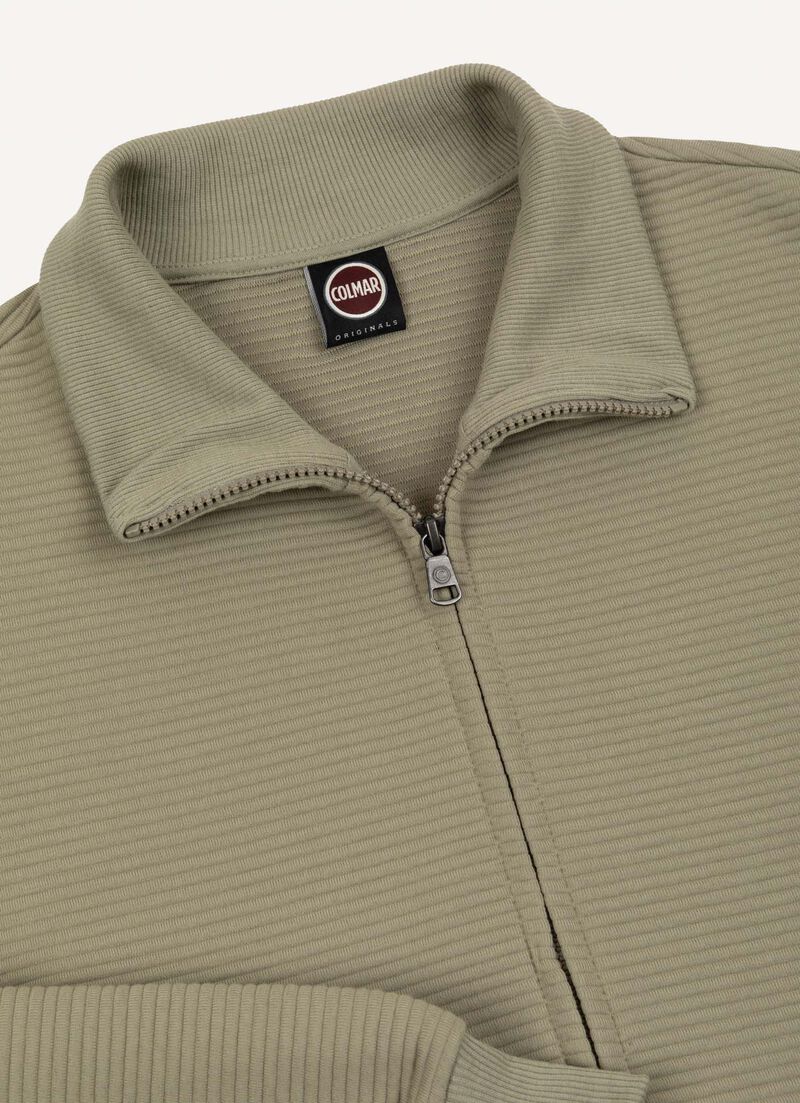 Ribbed ottoman sweatshirt with zip