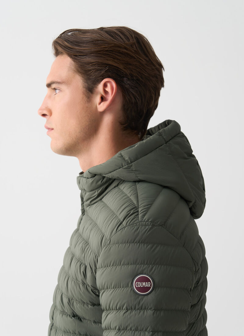 Light down jacket with hood