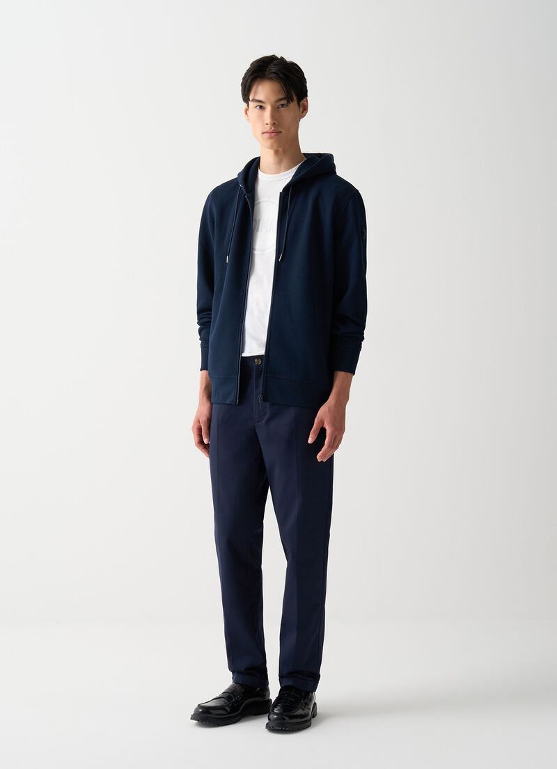 Hooded jacquard sweatshirt