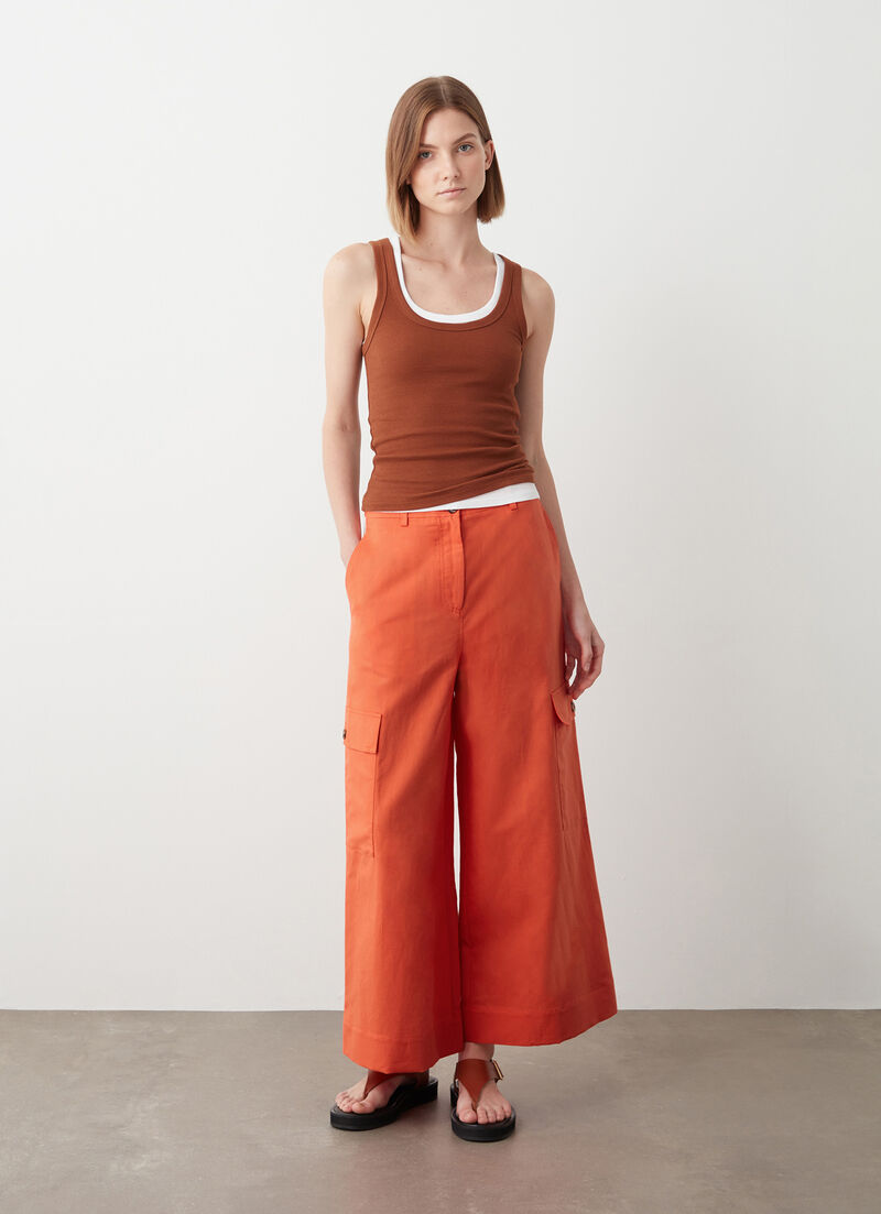 Linen cargo trousers