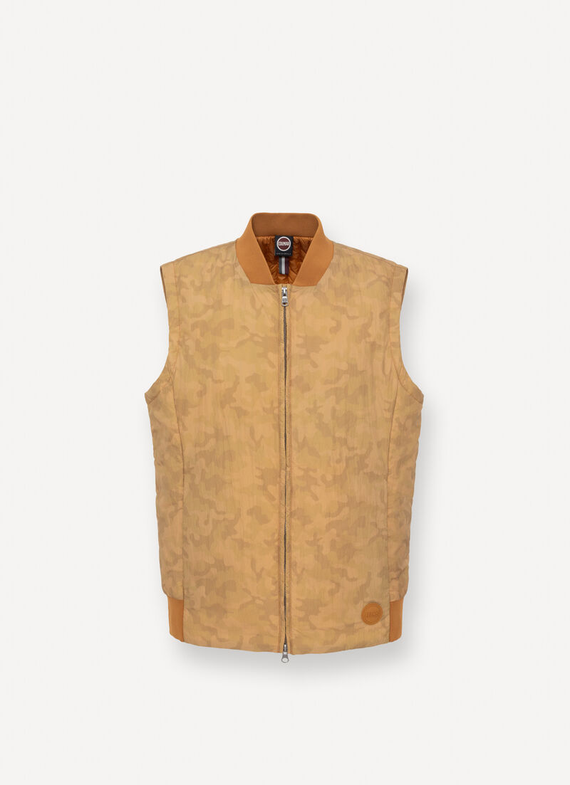 Camouflage down-padded gilet