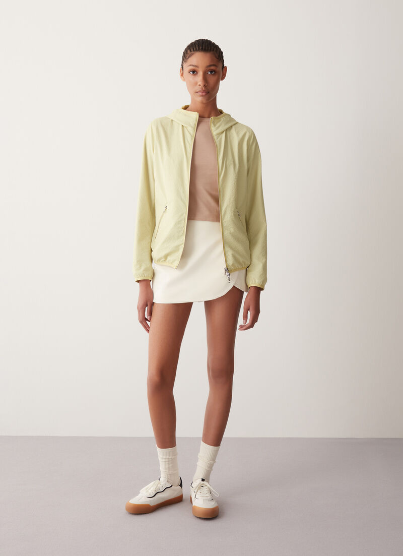 Reversible jacket with hood