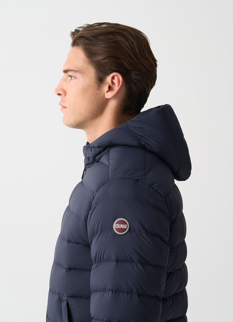 Down jacket with hood