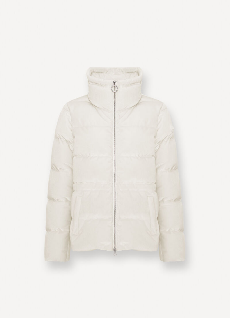 Stretch velvet down jacket