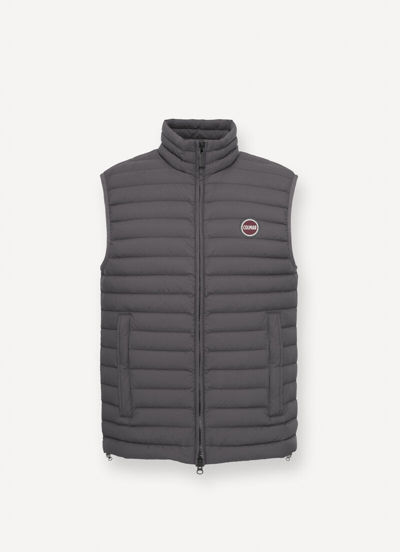 Light down vest with drawstring