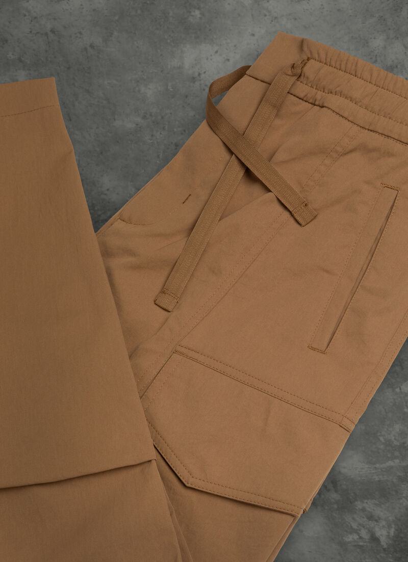 Drawstring trousers in technical fabric