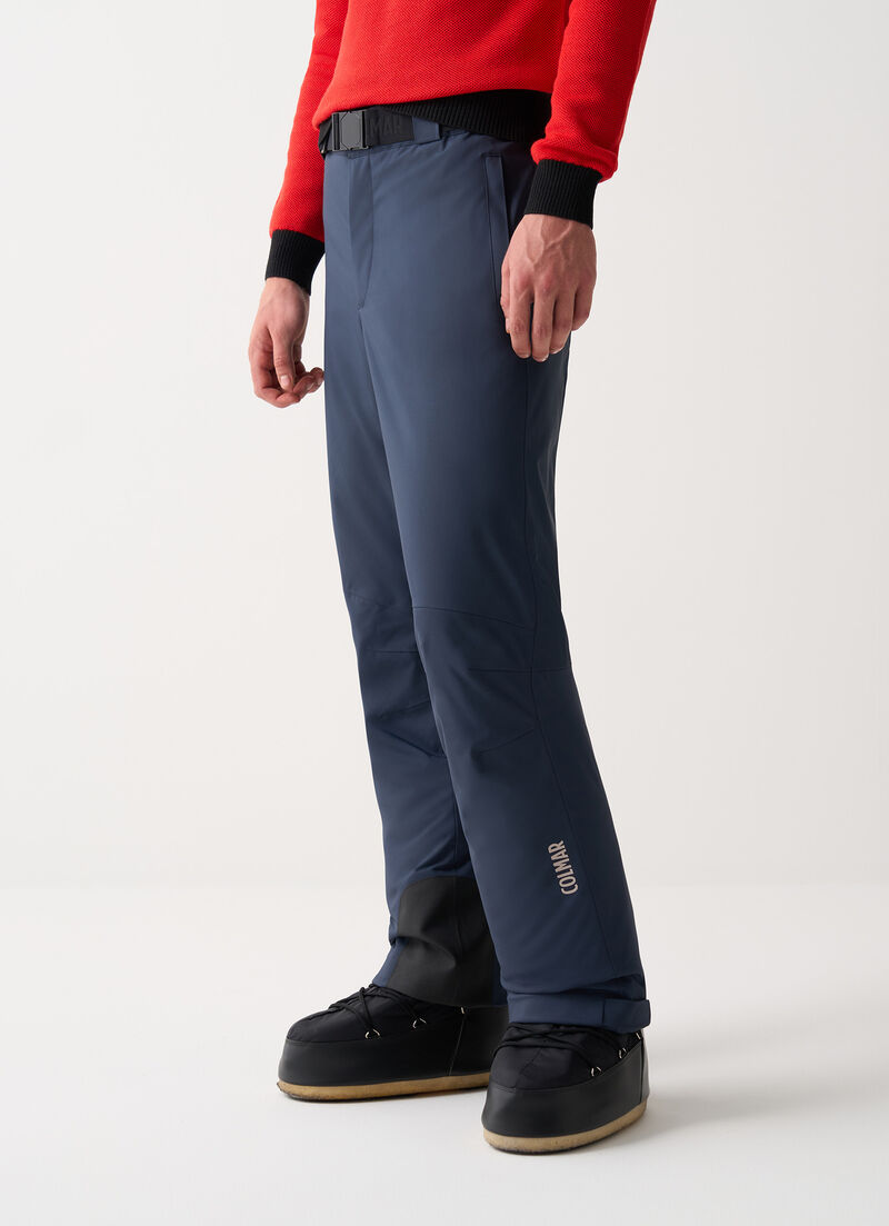 Padded ski pants with belt