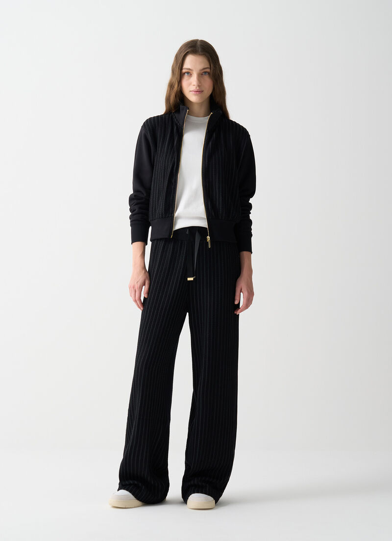 Cable-knit tracksuit bottoms