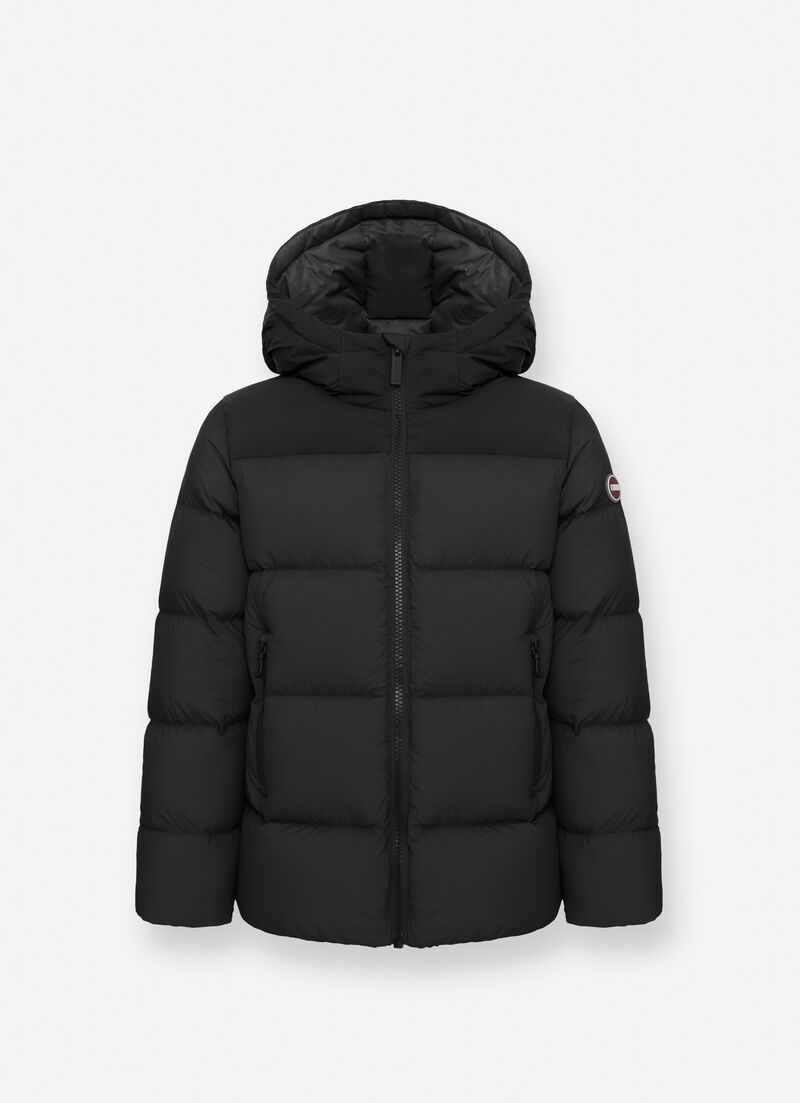 Puffy down jacket with hood