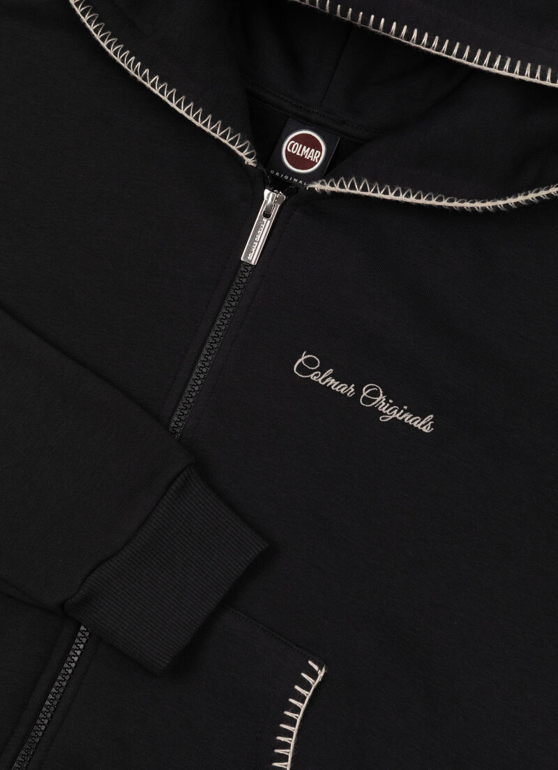 Full-zip sweatshirt with embroidery