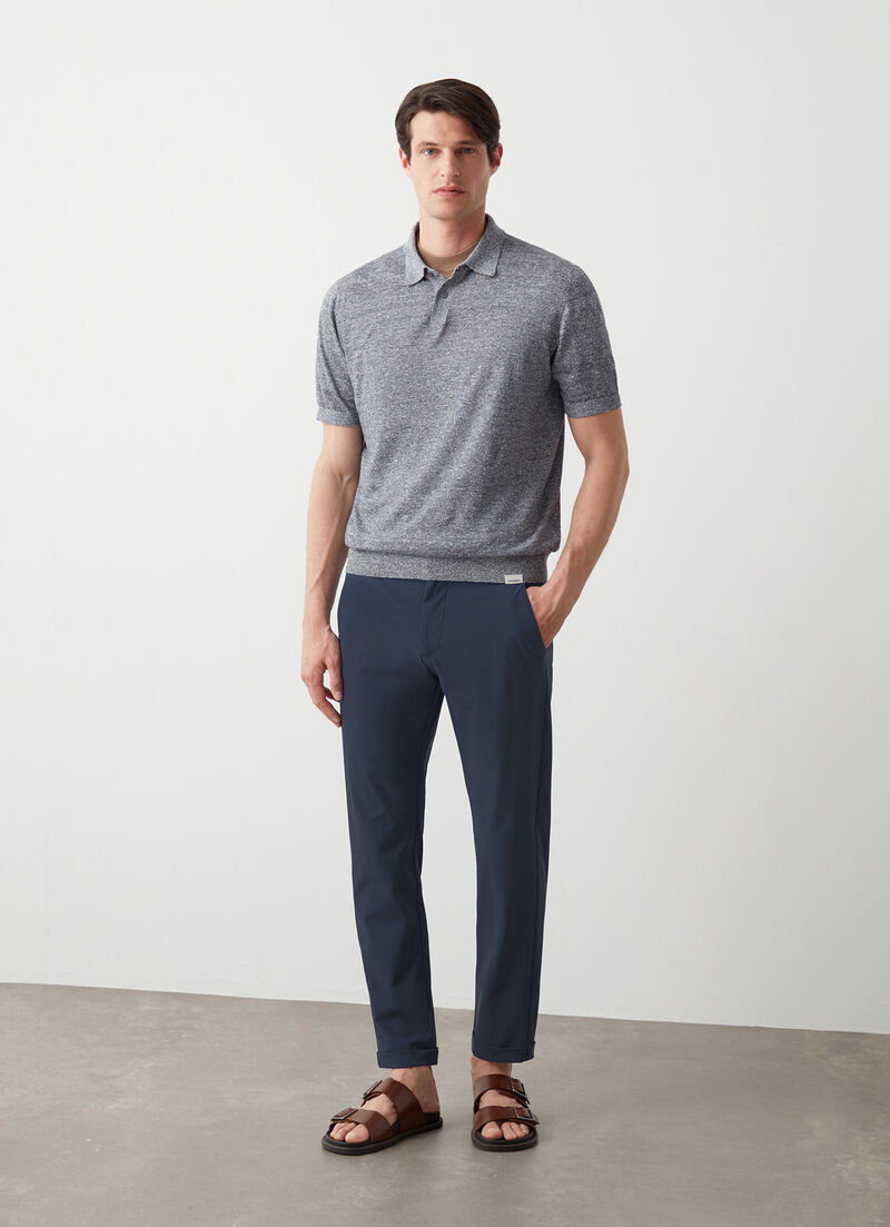 Easy care lightweight trousers with turn-ups