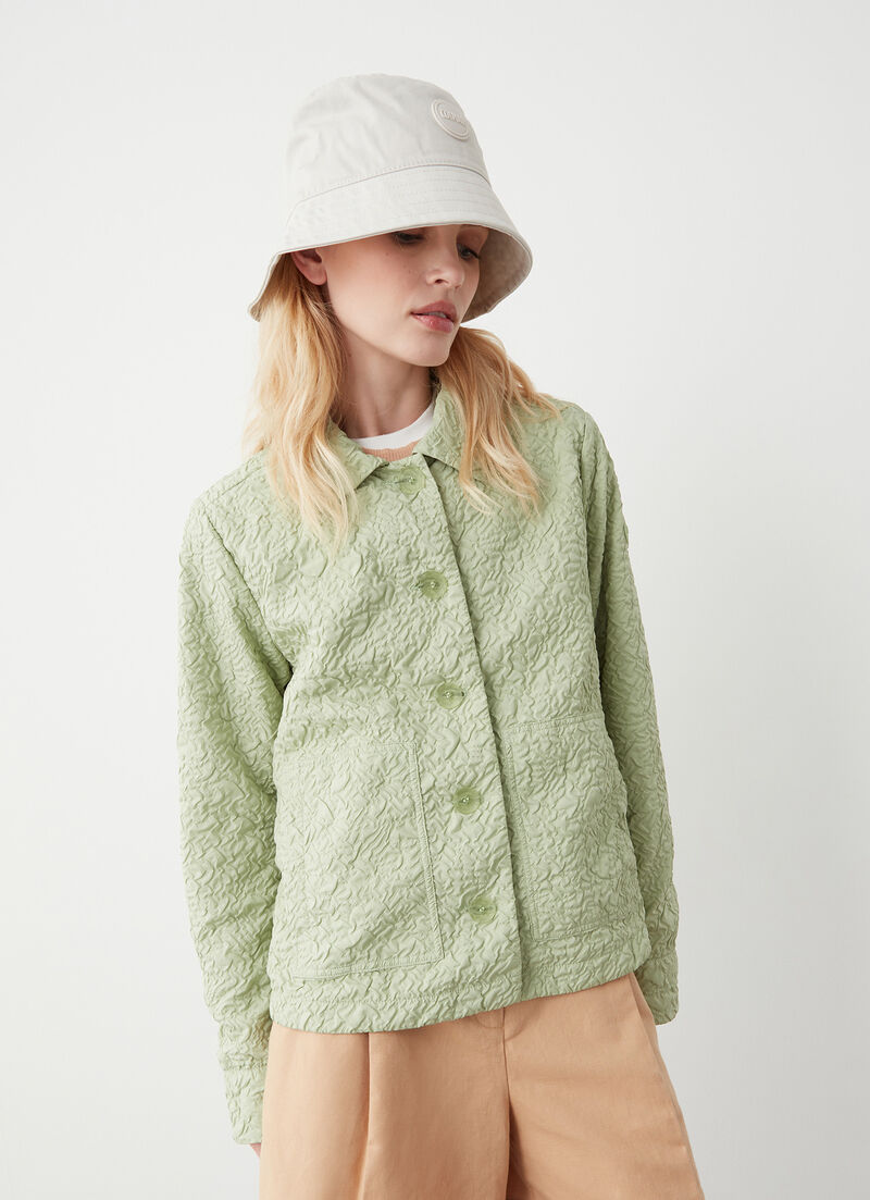 Embossed shirt jacket