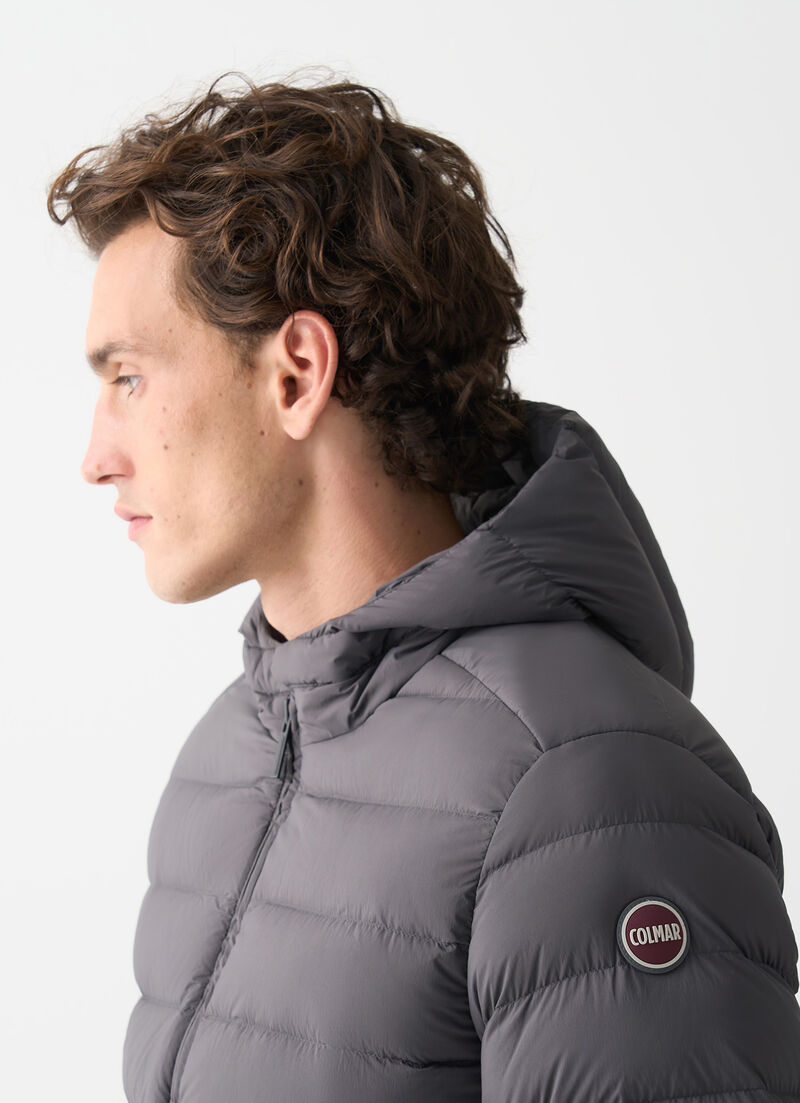 Down jacket with hood