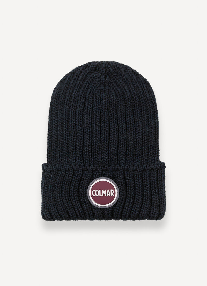 Unisex rib-knit hat with turn-up
