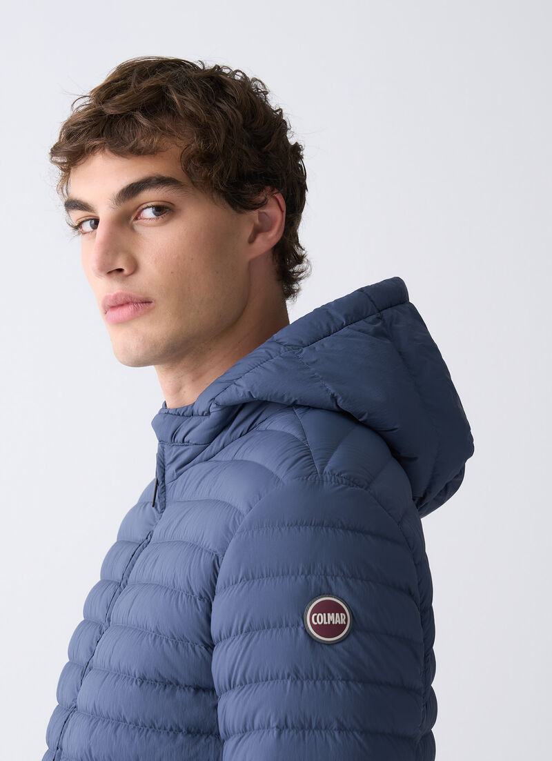 Light down jacket with hood