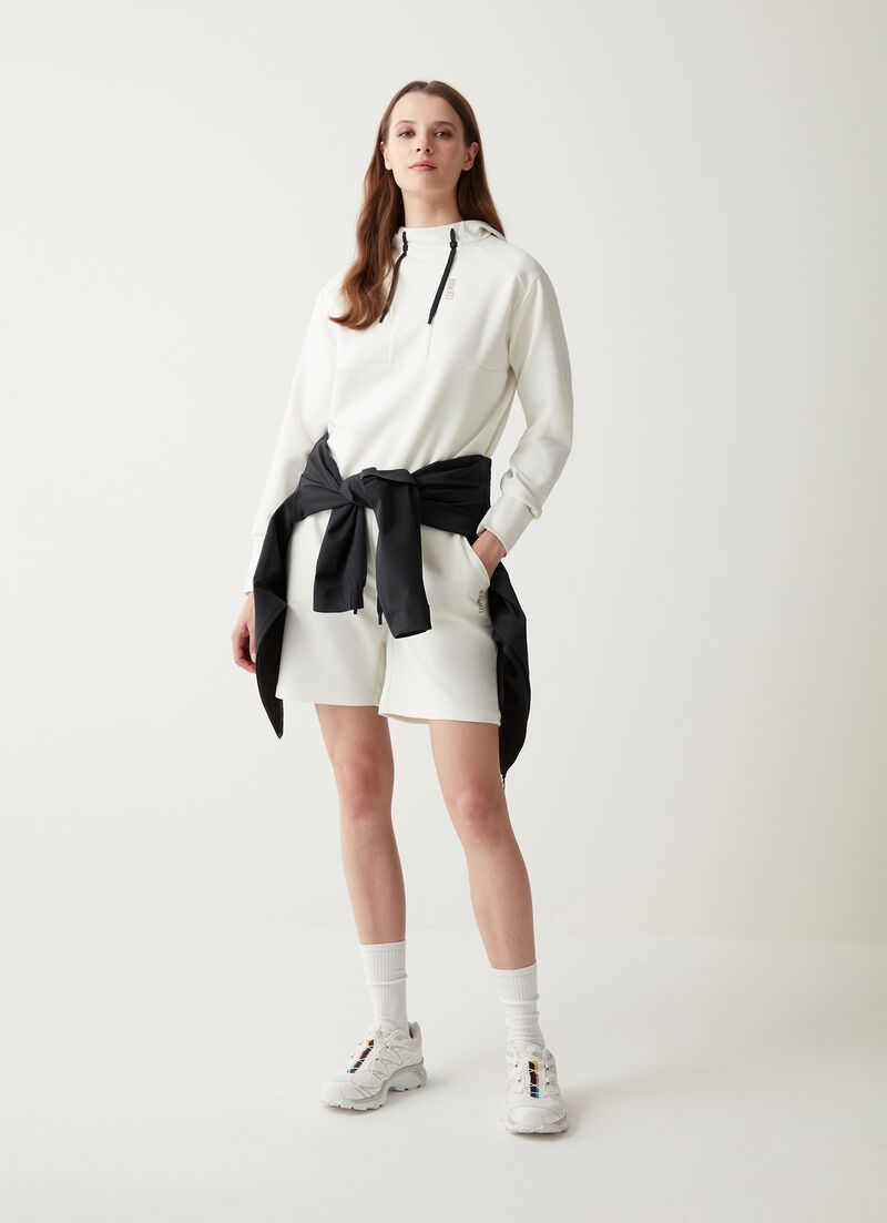 Cropped stretch hoodie