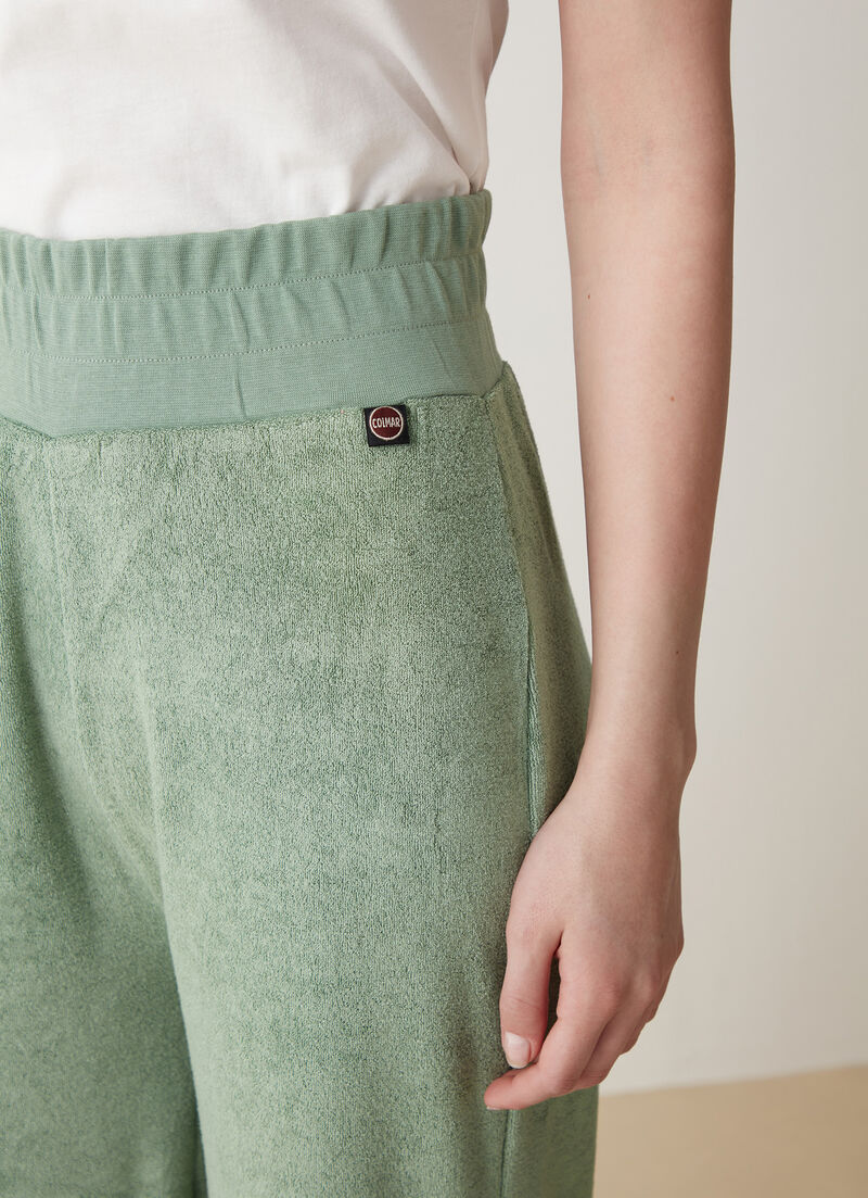 Chenille palazzo trousers