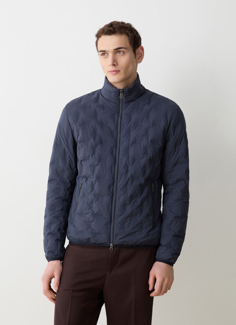 Quilted jacket with padded collar