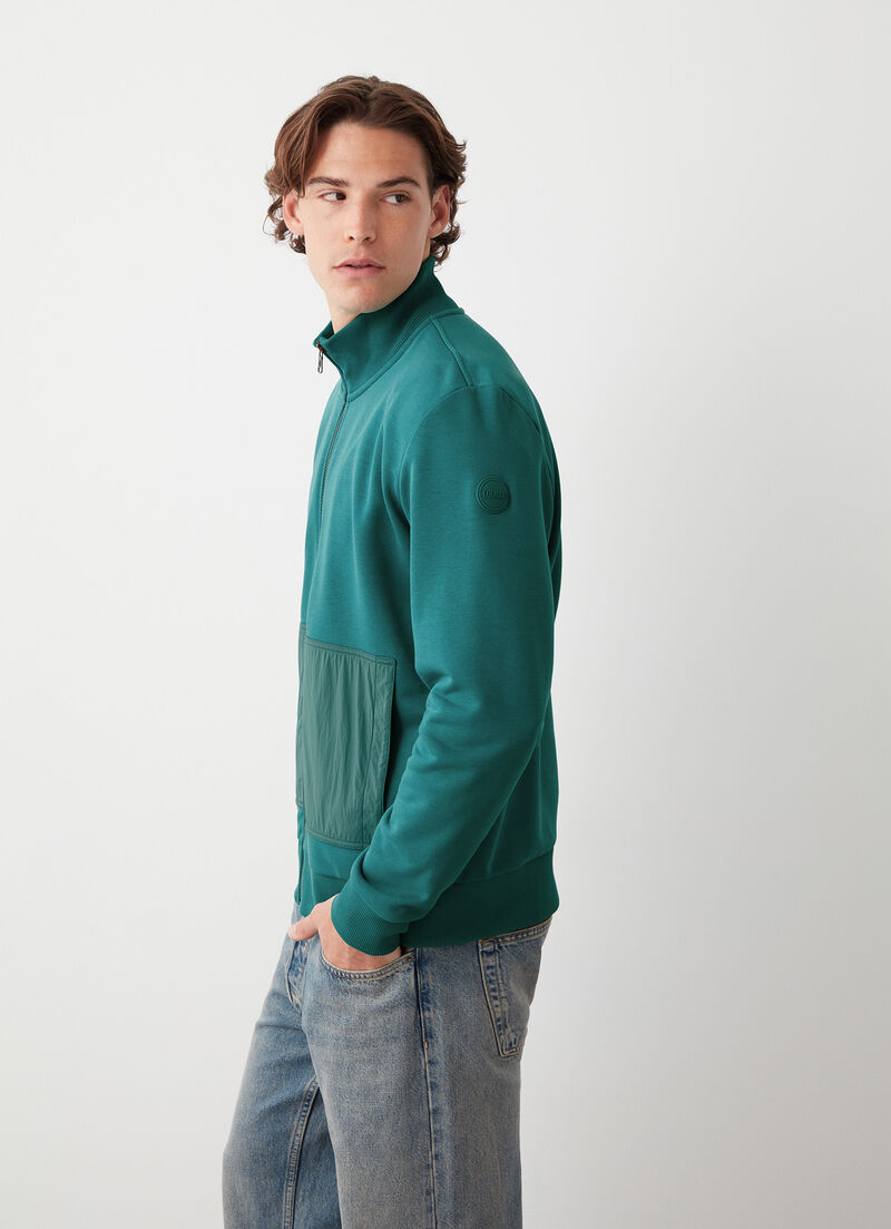 Sweatshirt with nylon details