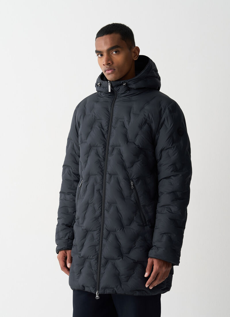 Long reversible waterproof down jacket