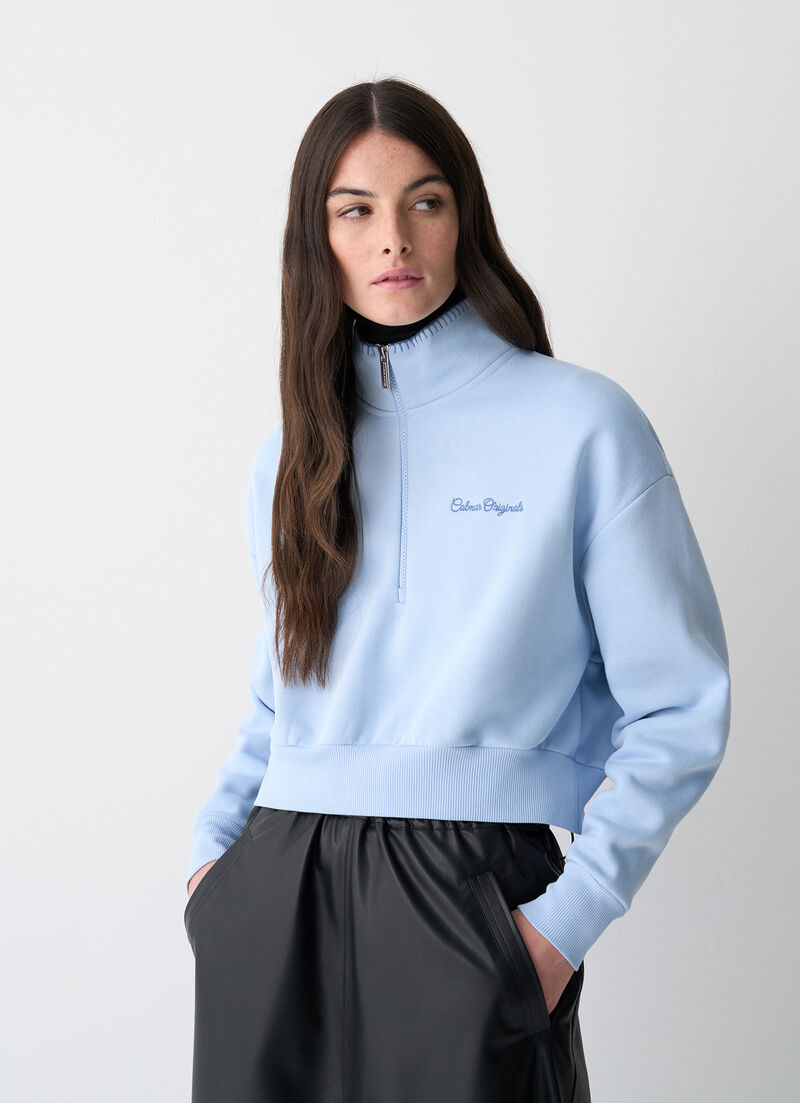 Half-zip sweatshirt with embroidery