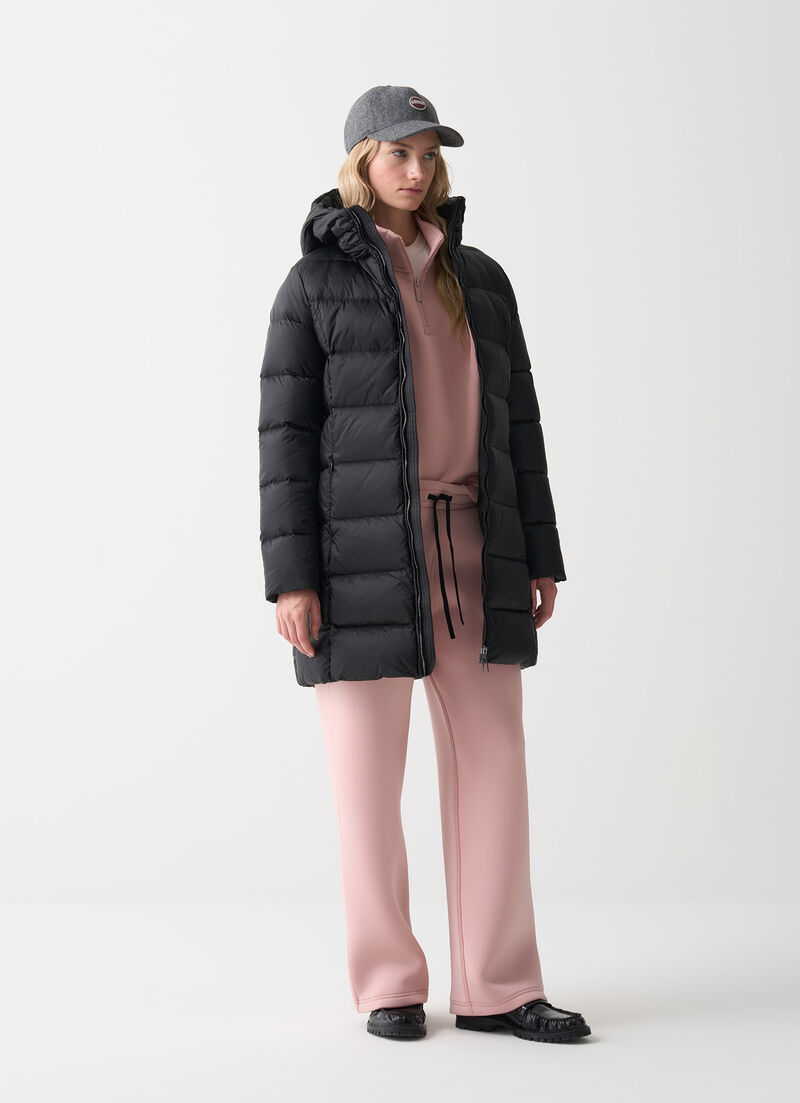 Long down jacket with hood