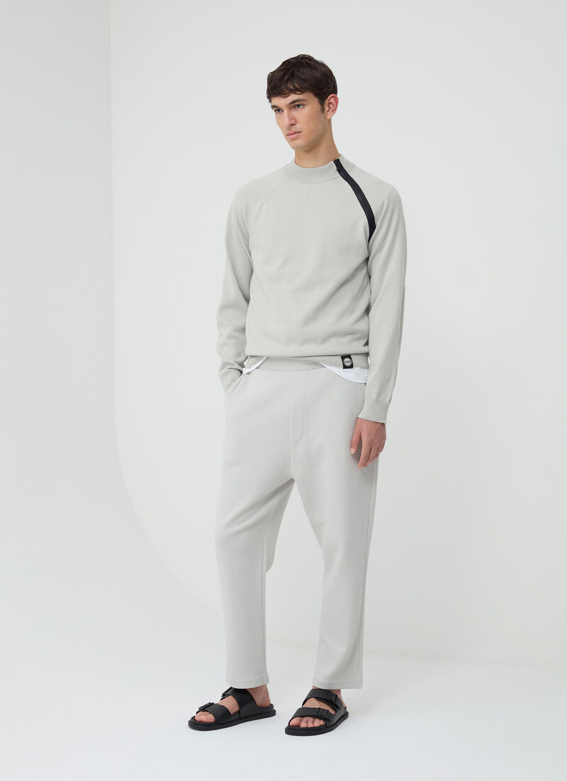 Pullover with asymmetrical zip