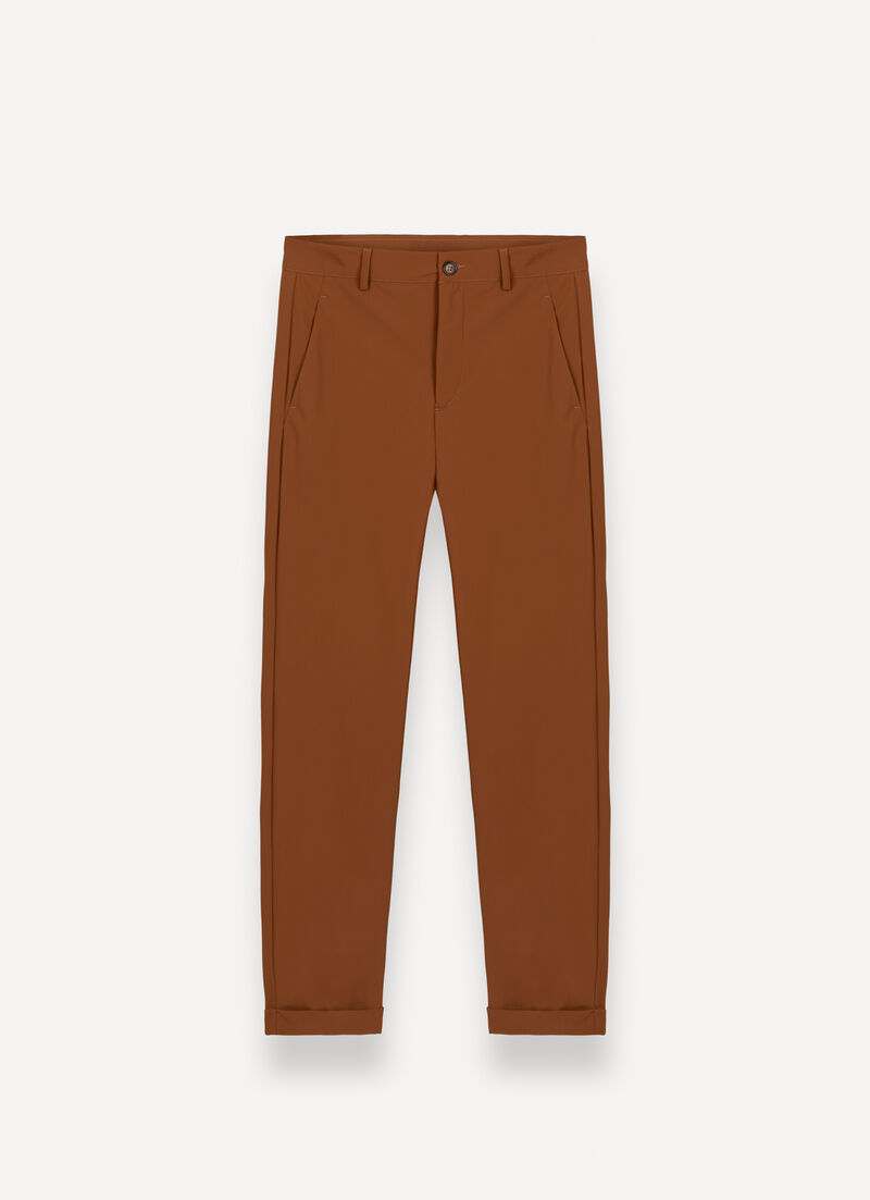 Easy care lightweight trousers with turn-ups