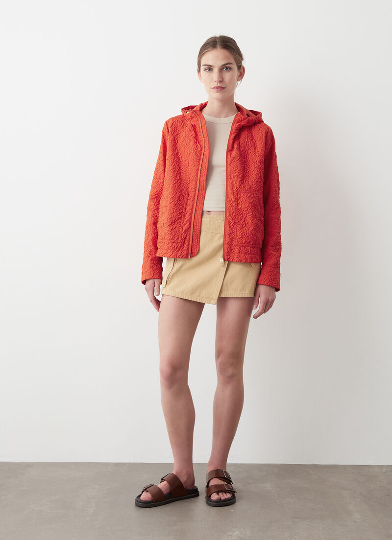 Embossed hooded jacket