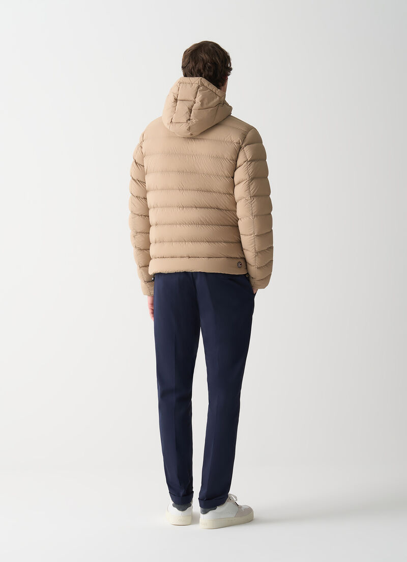 Down jacket with detachable hood