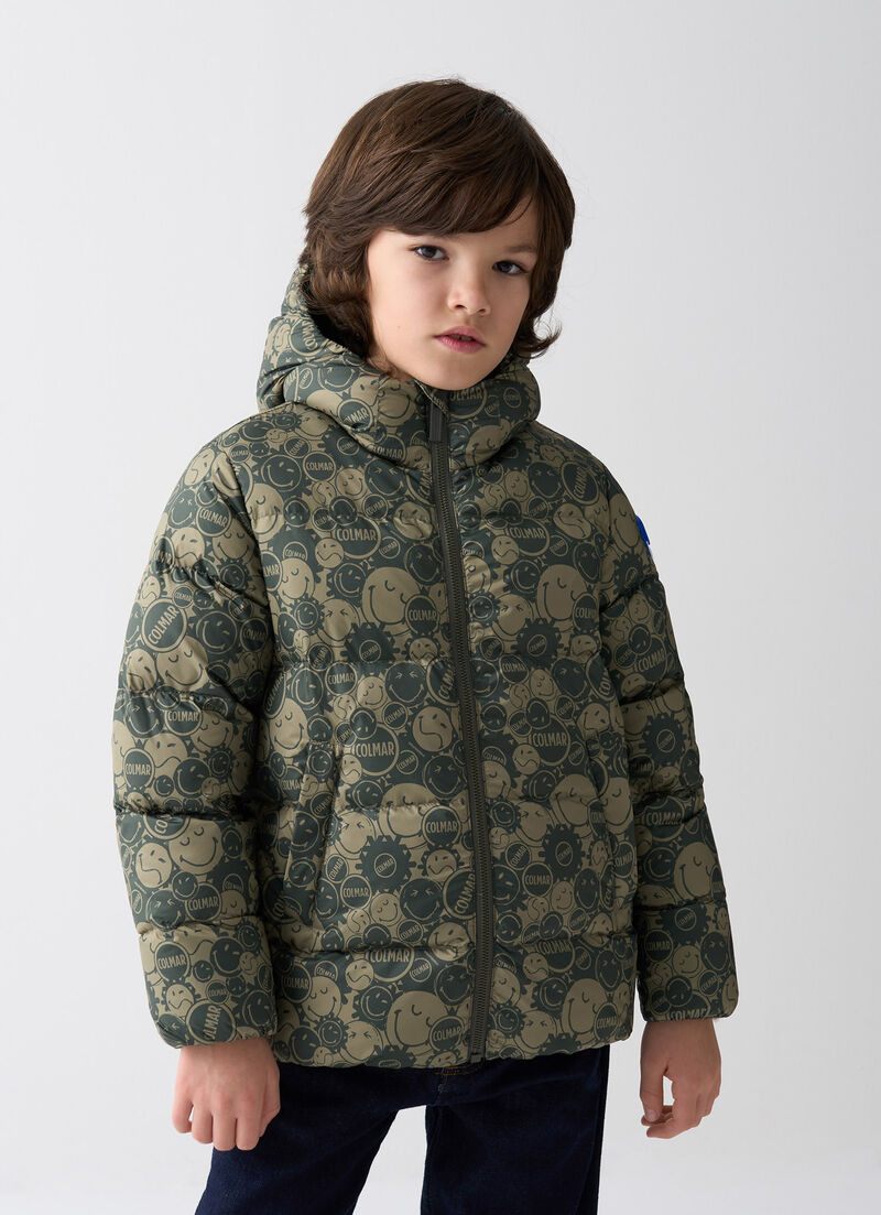 SmileyWorld® down jacket with hood