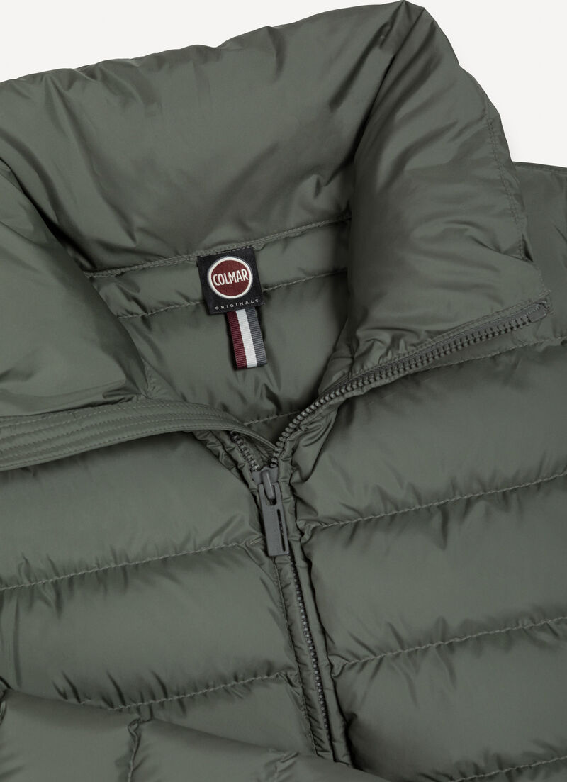 Matte down jacket with high collar