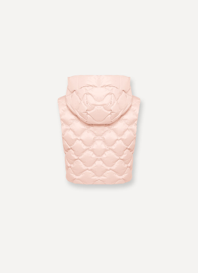 Cropped gilet with large hood