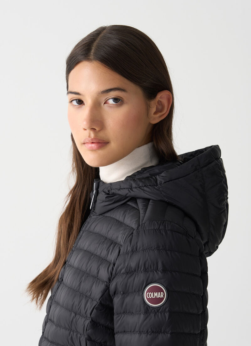 Light down jacket with hood