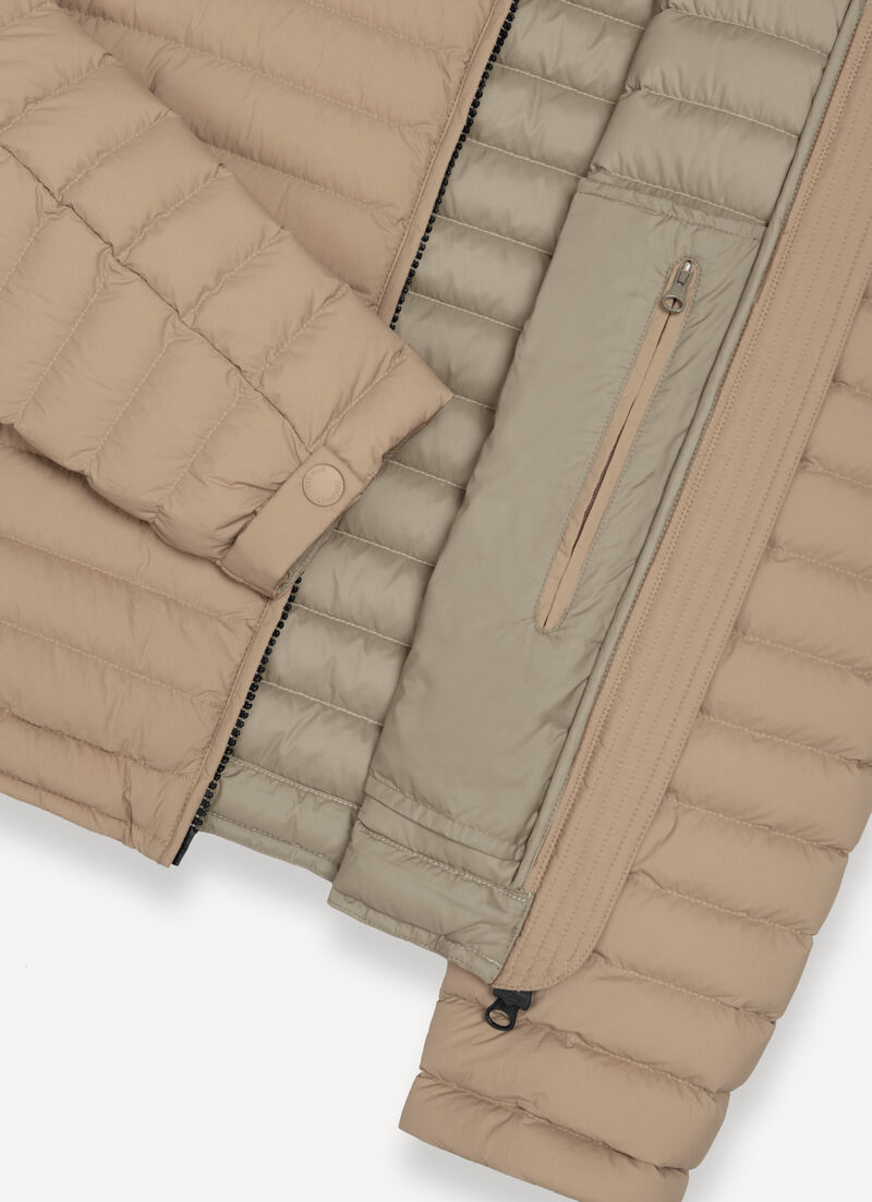 Light down jacket with padded collar