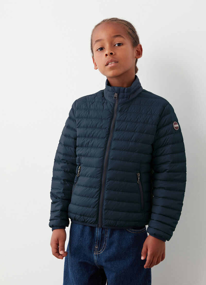 Sporty down jacket with padded collar