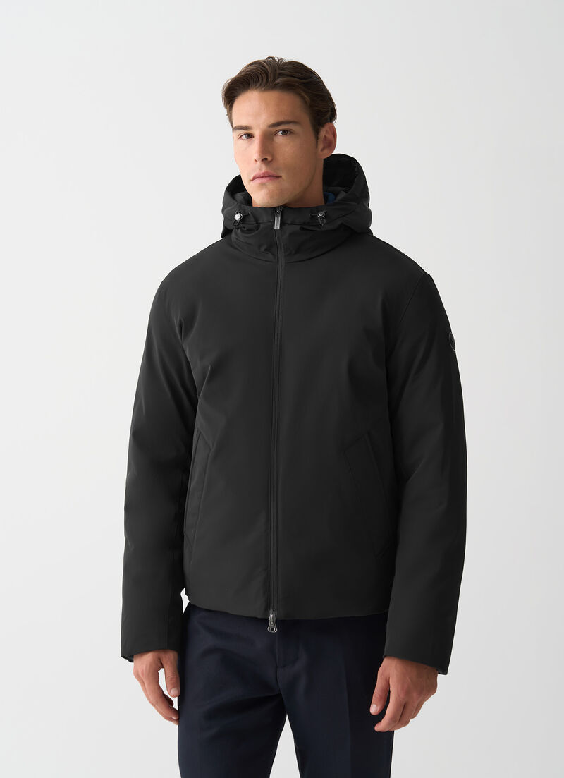 Reversible waterproof down jacket