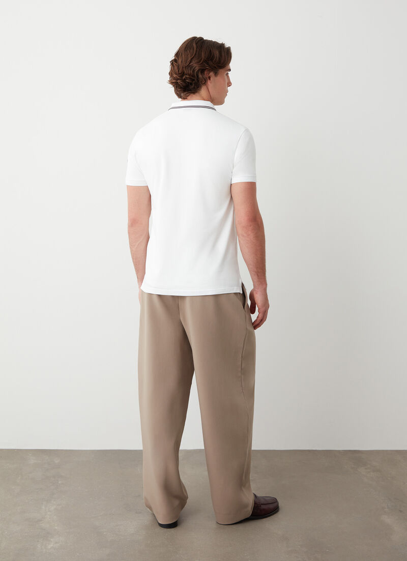 Piqué polo-shirt with tri-colour details