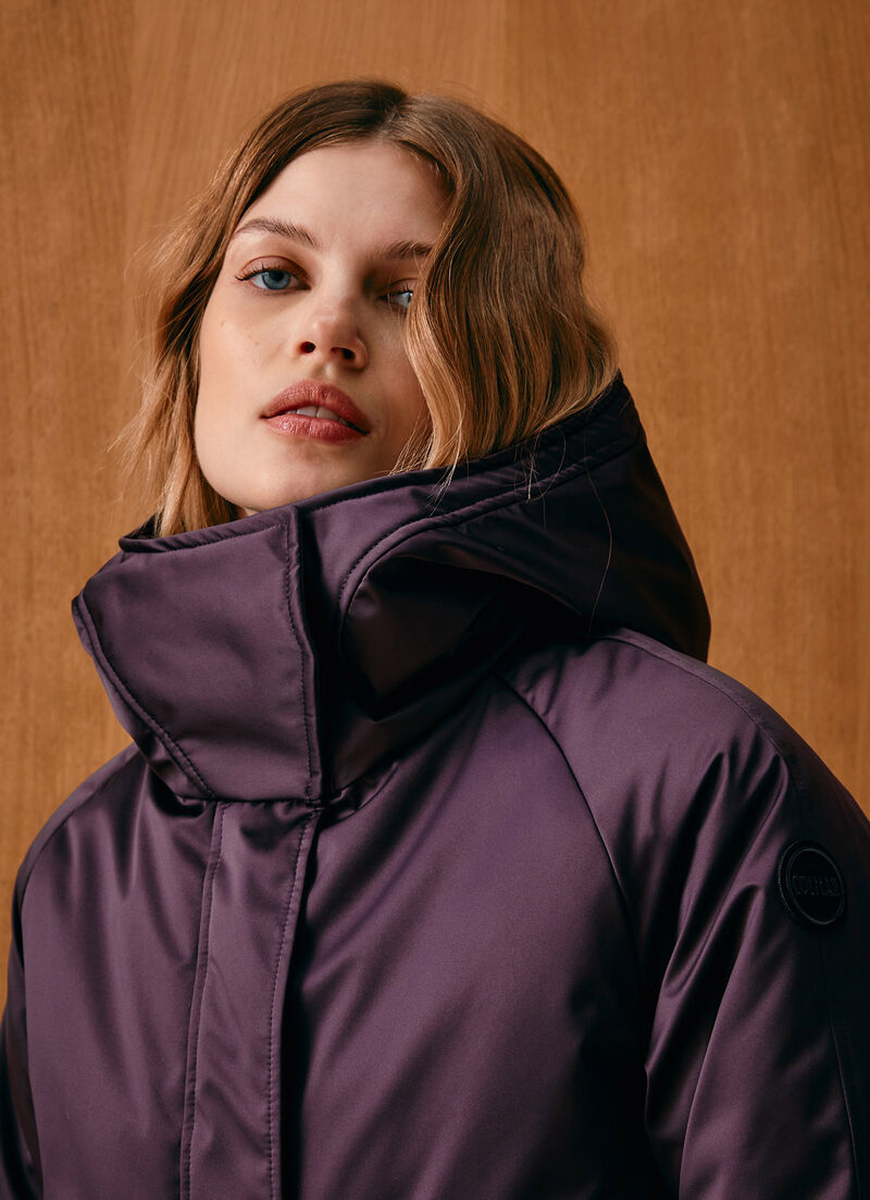 Long down-padded maxi-jacket