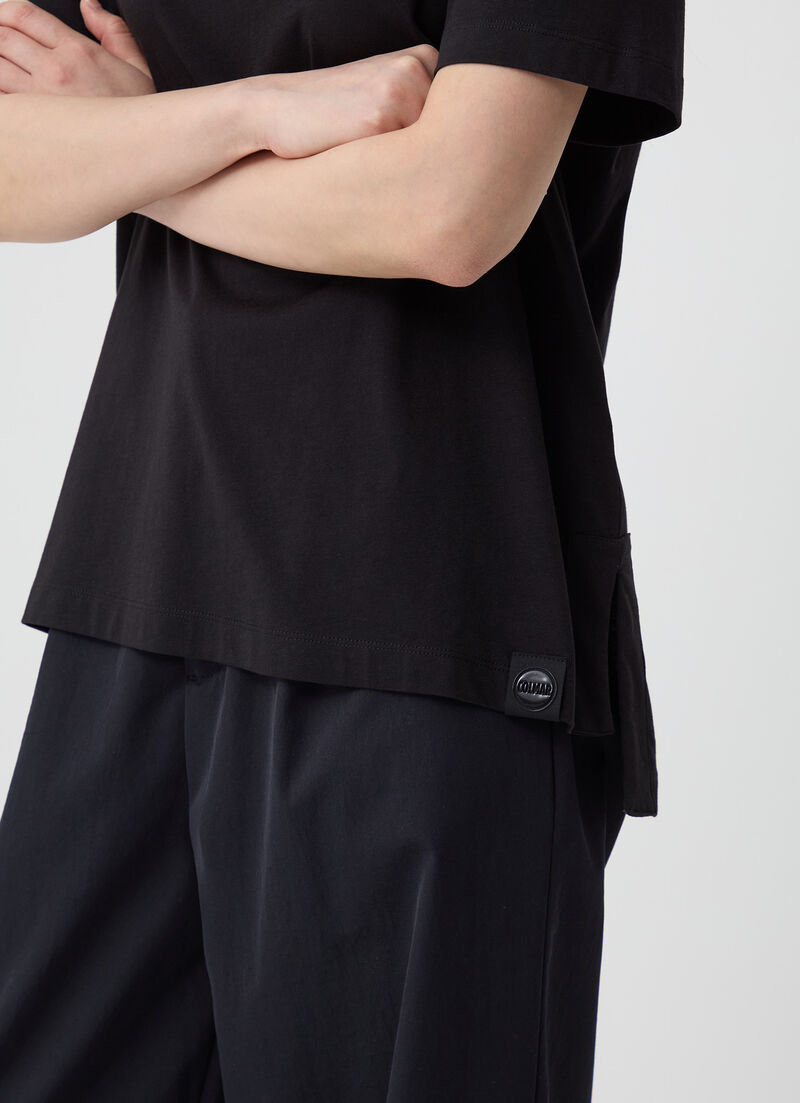 Asymmetrical crew-neck T-shirt