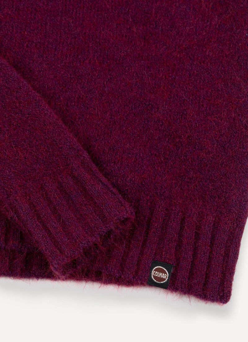 Crew-neck mohair-blend pullover