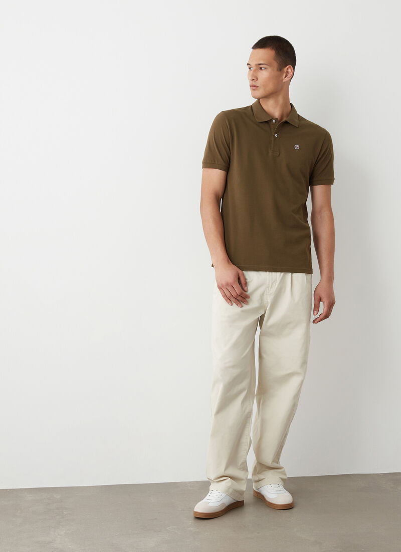 Piqué polo-shirt with ribbed trims