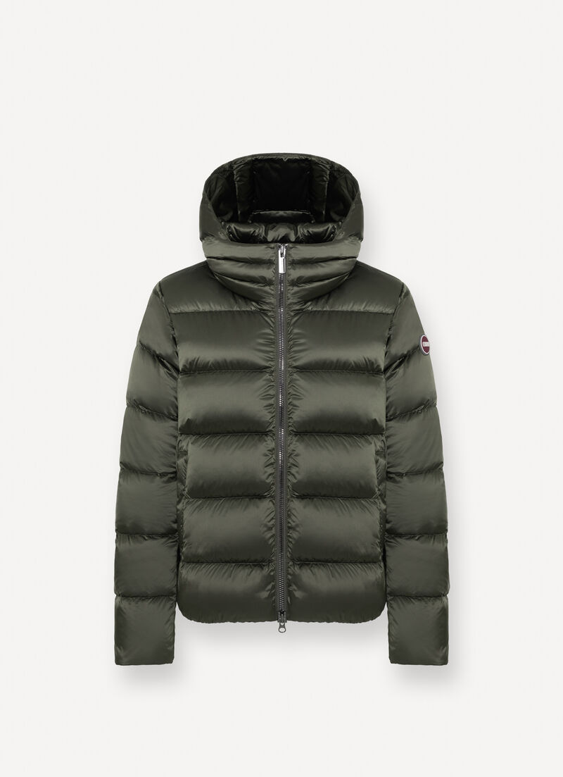 Down jacket with detachable hood