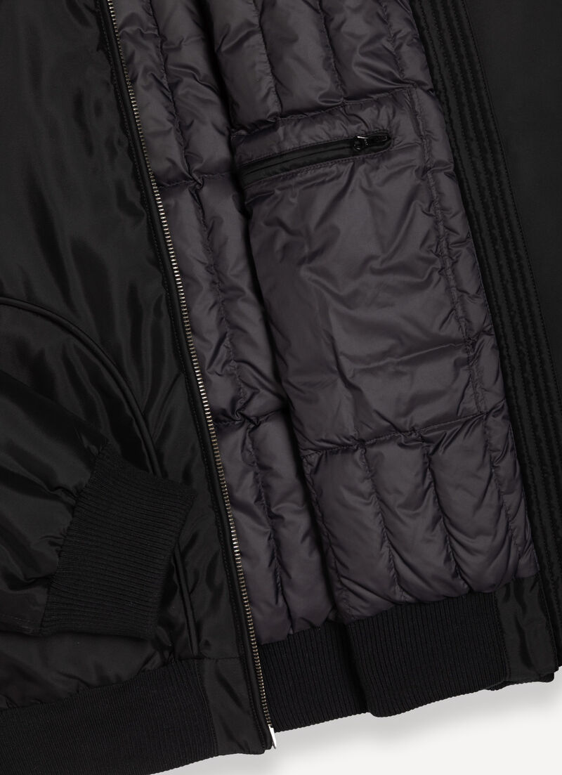 Satin down bomber jacket